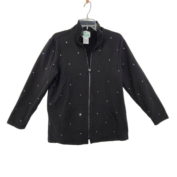 Quacker Factory Women's Full Zip Casual Jacket Black Size M - Picture 1 of 8